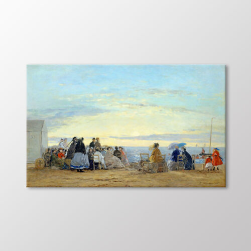 Sur la plage coucher de soleil Tablo