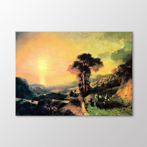 Gün Batımı Deniz ve Dağ Manzarası, 1864 Tablo