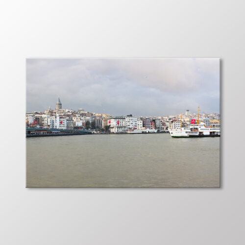 Galata Kulesi ve Vapurlar Tablo