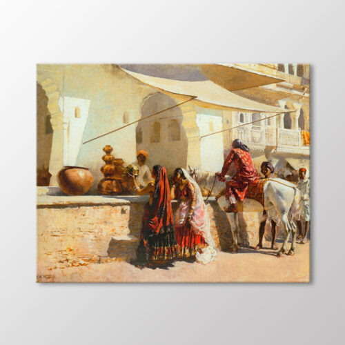 A Street Market Scene Tablo