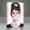 Audrey Hepburn Pembe Sakız Tablo
