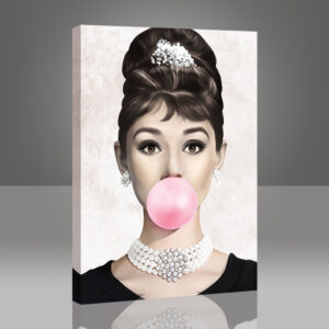 Audrey Hepburn Pembe Sakız Tablo
