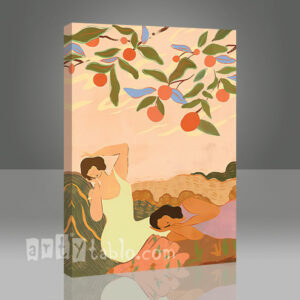 Womens Lying Under Orange Tree Tablo