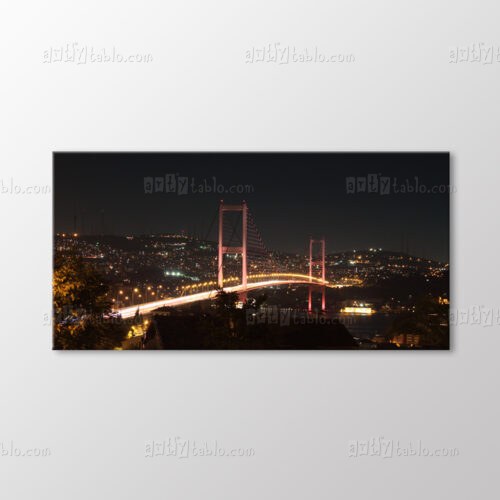 Kırmızı Işıklı Tepeden Boğaz Köprüsü Tablo kanvas tablo
