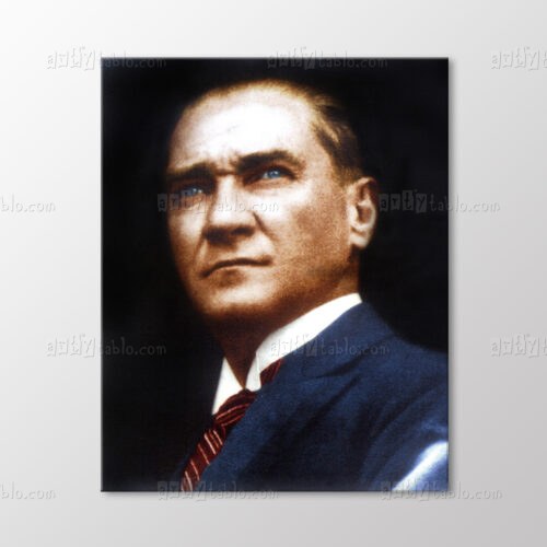 Atatürk Mavi Takımla Portre Tablo kanvas tablo