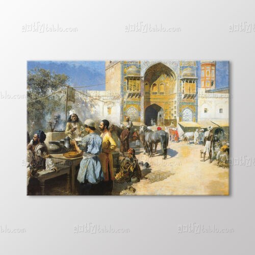 An Open Air Restaurant Tablo kanvas tablo