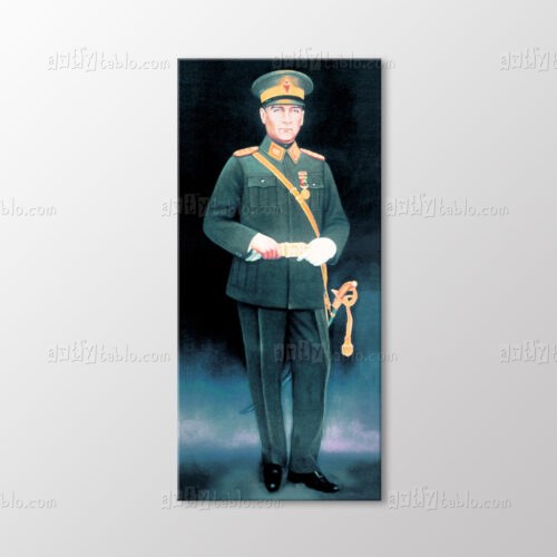 Atatürk Kılıçlı Askeri Portre Tablo kanvas tablo