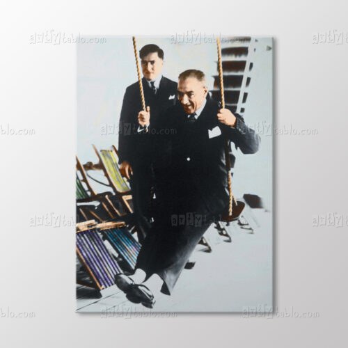 Atatürk Salıncakta Tablo kanvas tablo