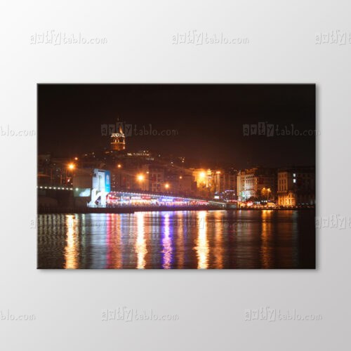 Galata'da Gece Tablo kanvas tablo