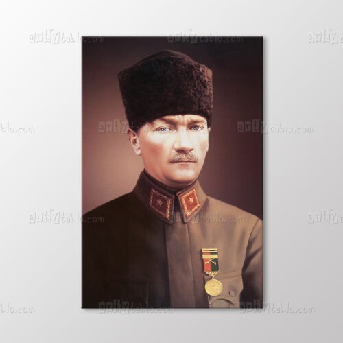 Atatürk Yıldızlı Yaka Portre Tablo kanvas tablo