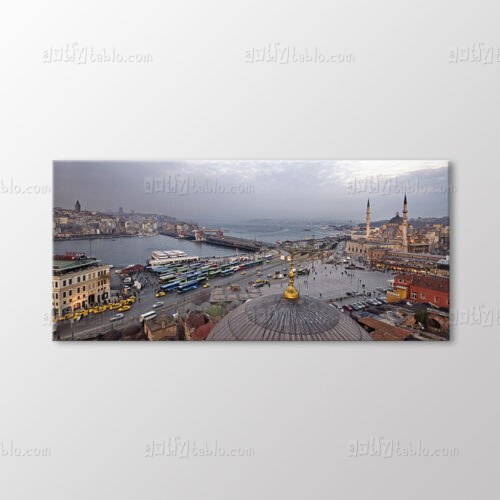 Altın Kubbeden Bulutlu Panoramik Eminönü Tablo kanvas tablo