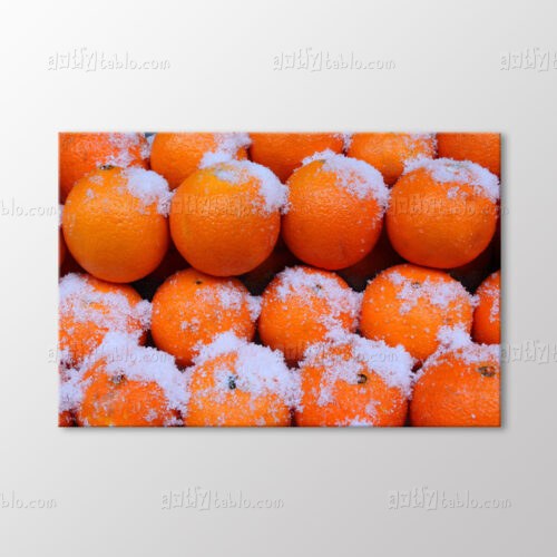 Karlı Portakallar Tablo kanvas tablo
