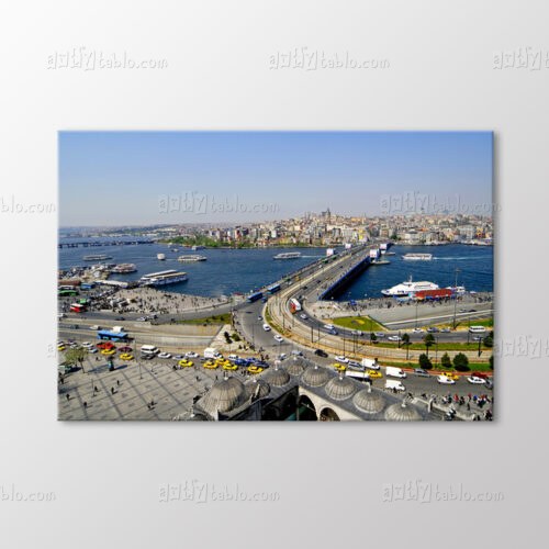 Yüksek Kuşbakışı Galata Kuleli Eminönü Tablo kanvas tablo