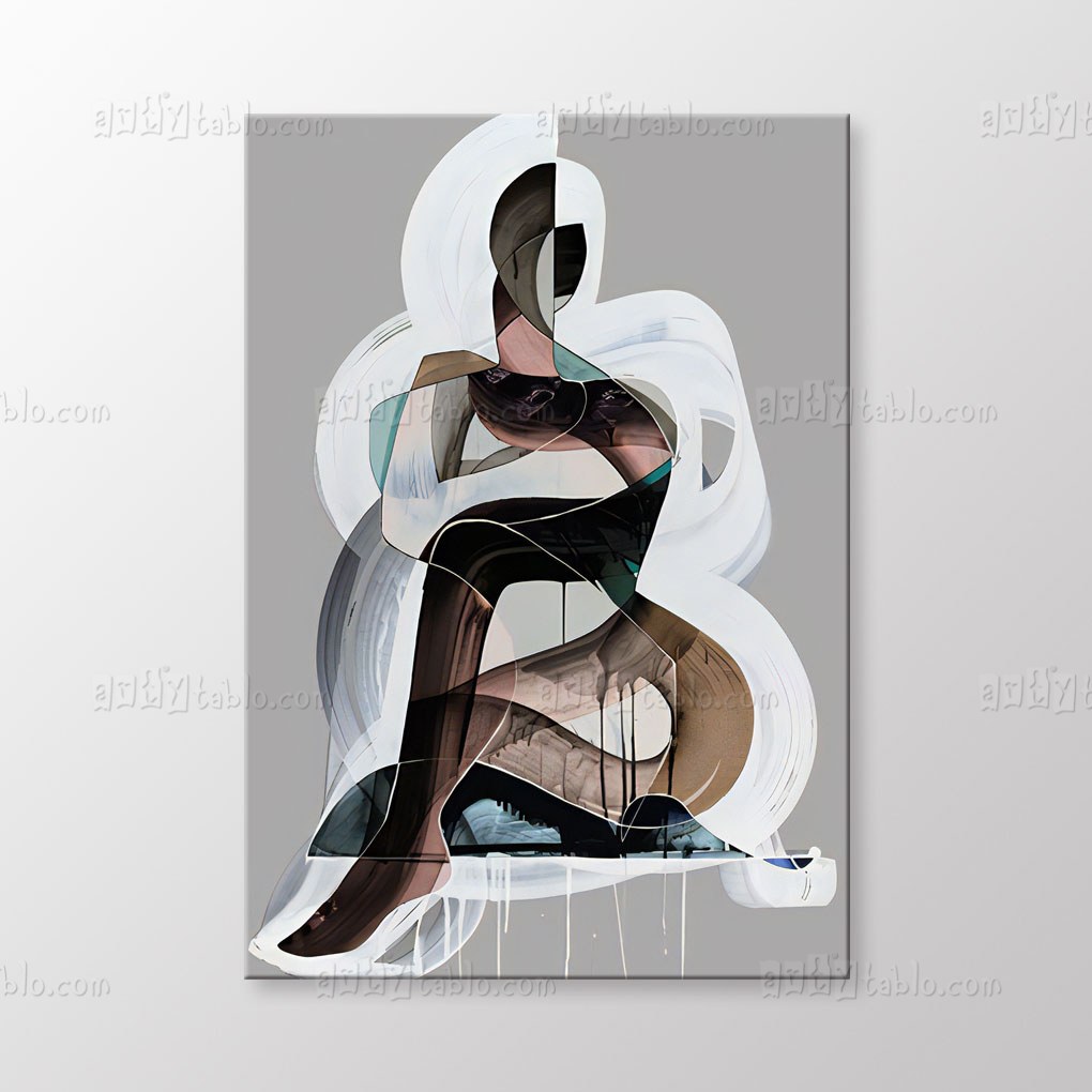 Abstract Lines Woman Tablo kanvas tablo