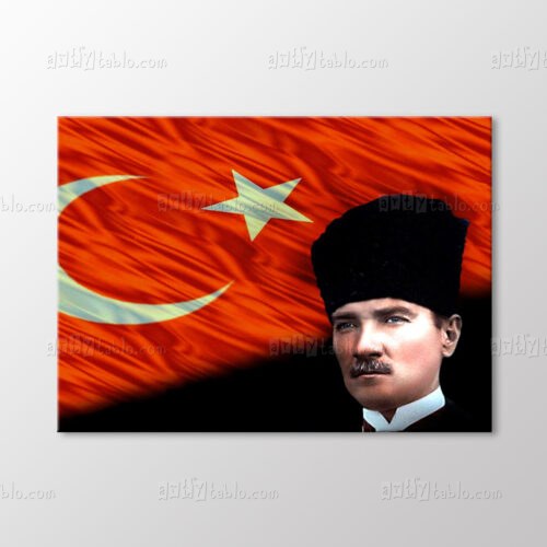 Atatürk ve Türk Bayrağı Tablo kanvas tablo