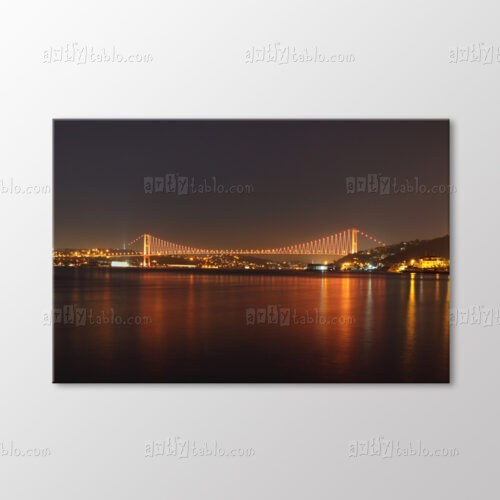 Kızıl Zikzak Desenli Boğaz Köprüsü Tablo kanvas tablo
