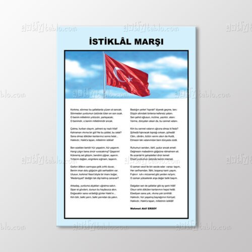 İstiklal Marşı Tablo kanvas tablo