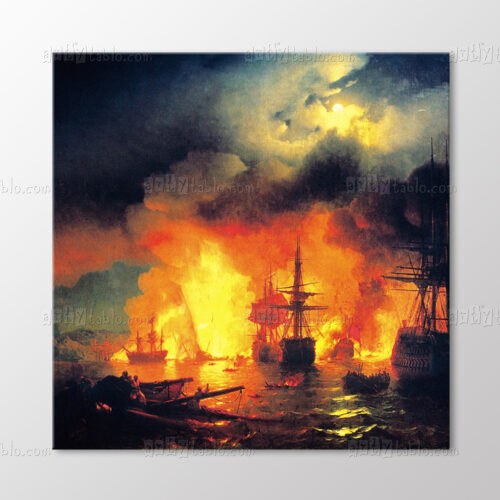 Gece Çeşme Savaşı, 1848 Tablo kanvas tablo
