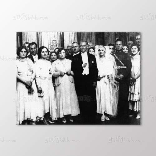 Atatürk Nikah Töreninde Gelinle Tablo kanvas tablo