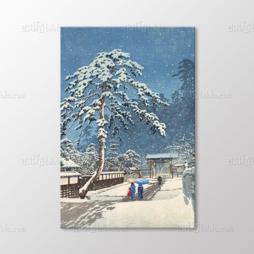 Honmonji Temple in Snow Tablo kanvas tablo
