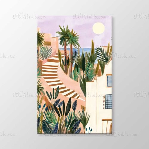 Boho City Stairs Tablo kanvas tablo