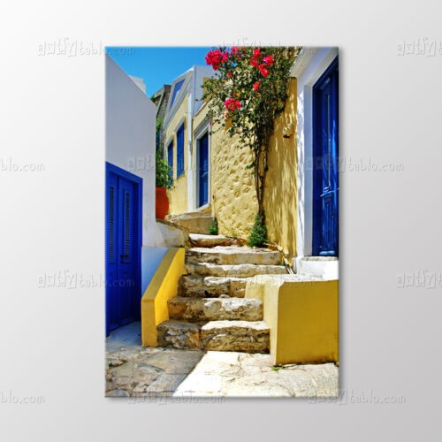 Sokak, Santorini Tablo kanvas tablo