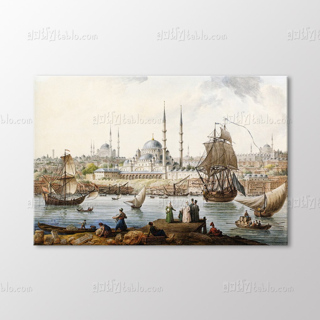 Cami ve İstanbul Limanı Tablo kanvas tablo