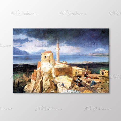 Göl Yanında Van Kalesi Tablo kanvas tablo