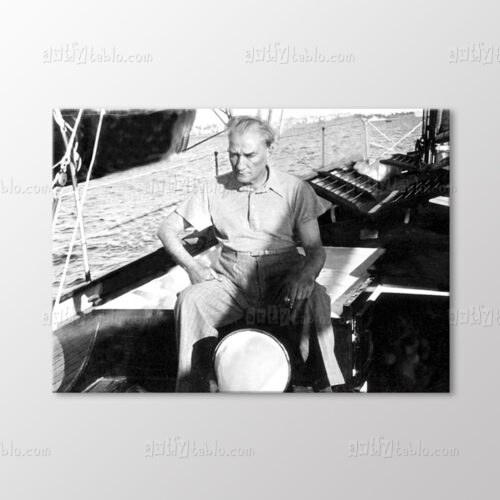Atatürk Yelkenli Teknede Tablo kanvas tablo