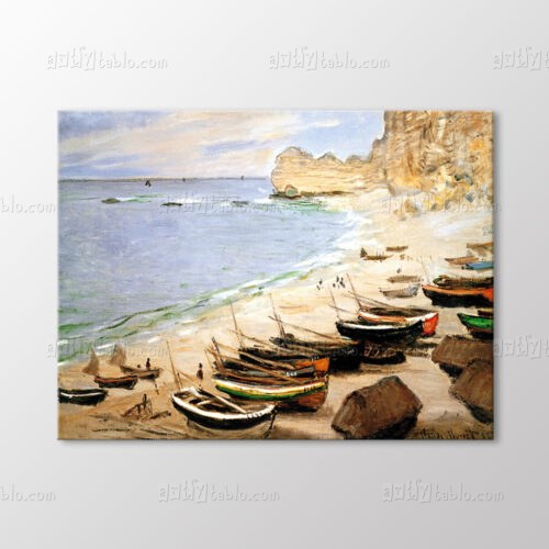 Etretat'da Tekneler Tablo kanvas tablo
