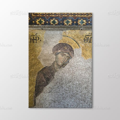 Hasarlı Meryem Mozaik Tablo kanvas tablo