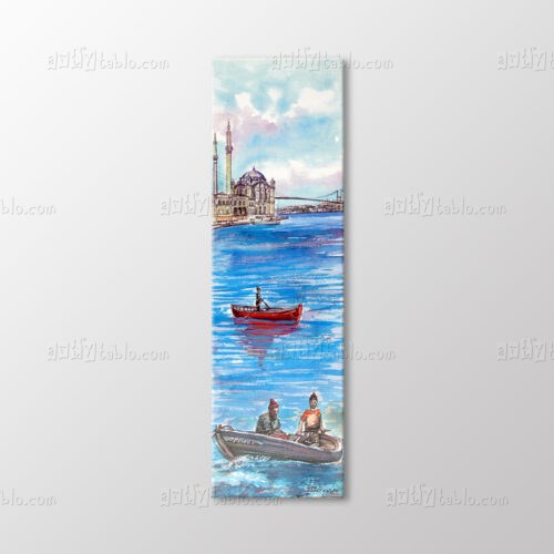 Kırmızı Kayıklı Ortaköy Camii Tablo kanvas tablo